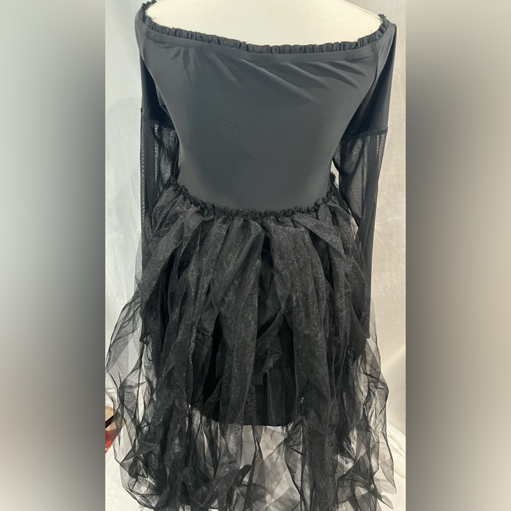 NWT-Torrid/black Halloween costume hi-low off the shoulder tulle dress size 3X - Picture 8 of 12
